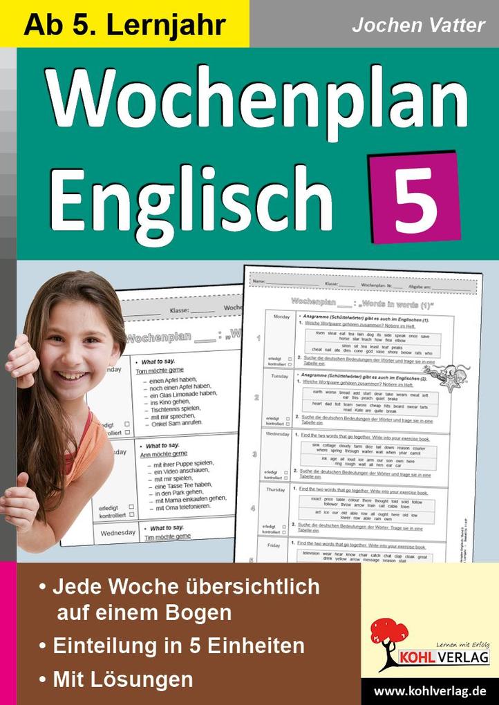 Produktbild: Wochenplan Englisch 5 | Jochen Vatter