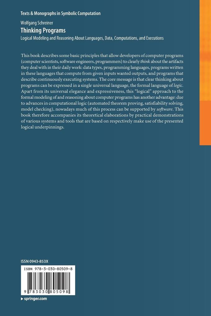 Weitere Ansicht: Thinking Programs | Wolfgang Schreiner