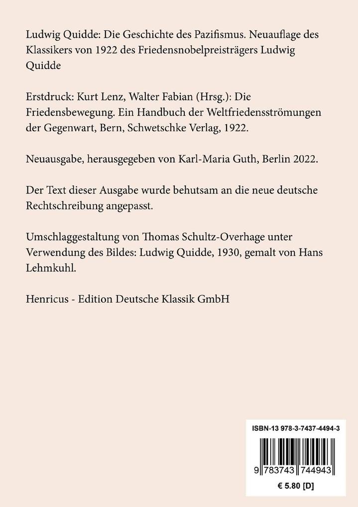 Weitere Ansicht: Die Geschichte des Pazifismus | Ludwig Quidde