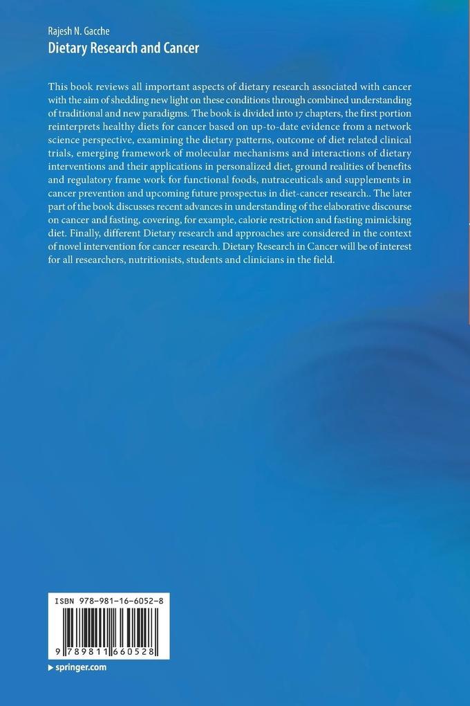 Weitere Ansicht: Dietary Research and Cancer | Rajesh N. Gacche