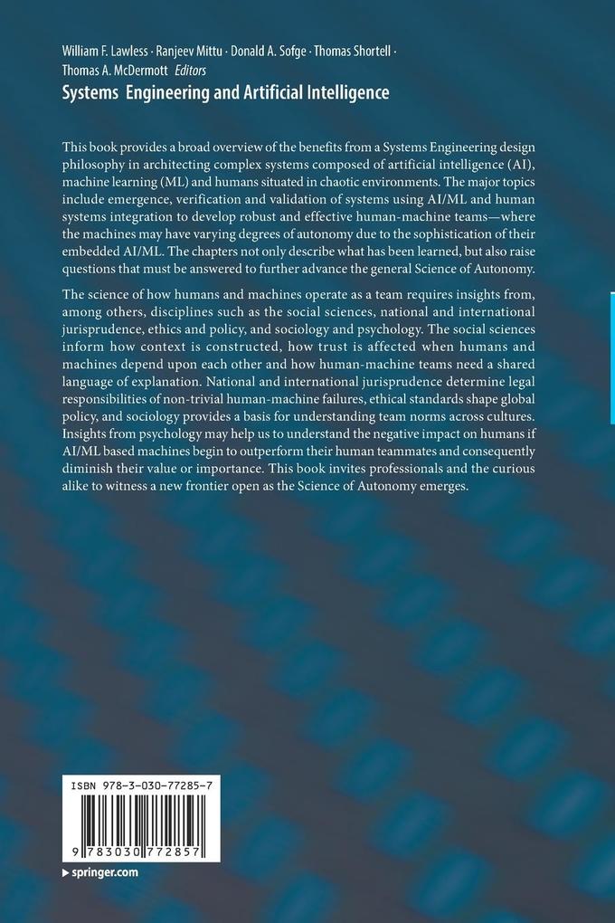 Weitere Ansicht: Systems Engineering and Artificial Intelligence