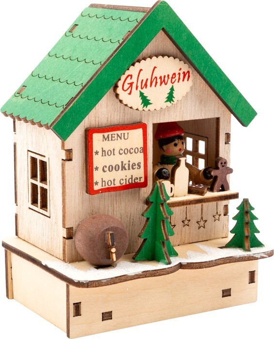 Weitere Ansicht: Small foot 11390 - Weihnachtsmarkt-Hütten mit Beleuchtung, 3-teilig, Deko, Holz