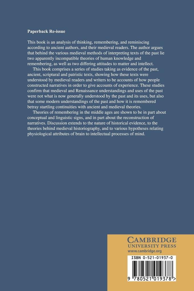 Weitere Ansicht: Ancient and Medieval Memories | Janet Coleman