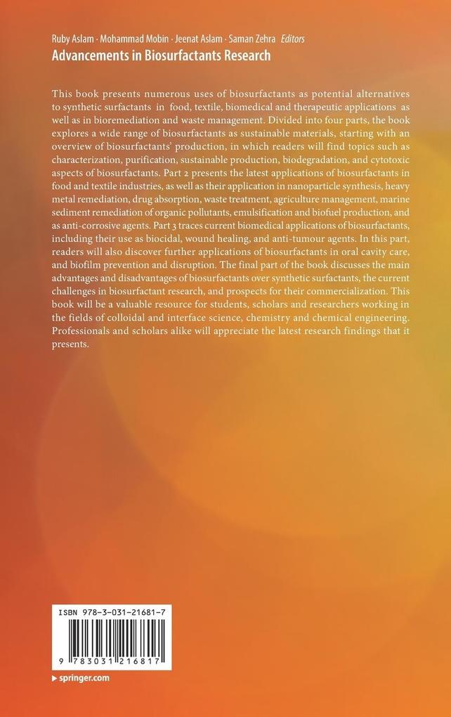 Weitere Ansicht: Advancements in Biosurfactants Research