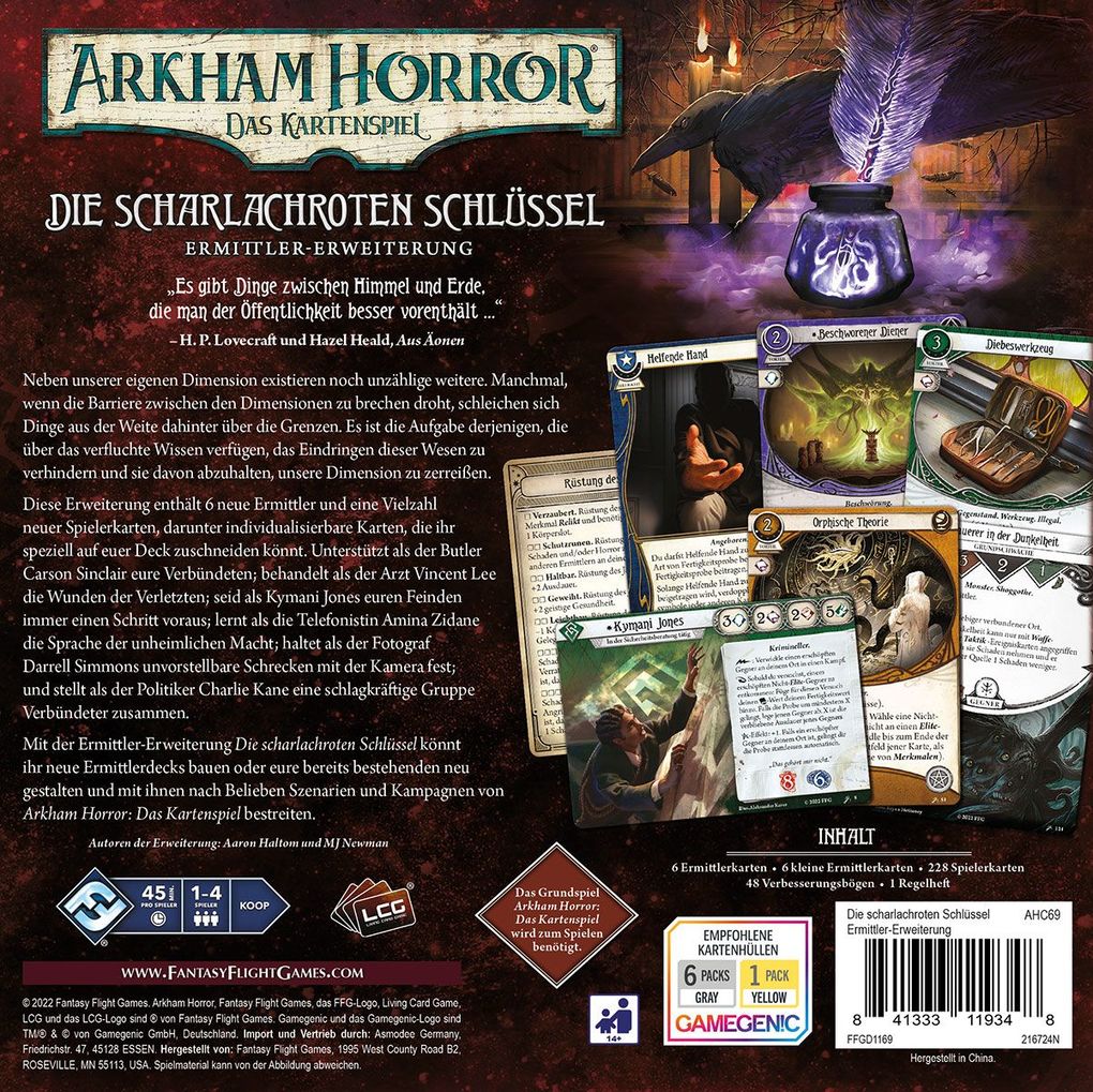 Weitere Ansicht: Fantasy Flight Games - Arkham Horror Das Kartenspiel - Die scharlachroten Schlüssel, Erweiterung | Nate French, MJ Newman