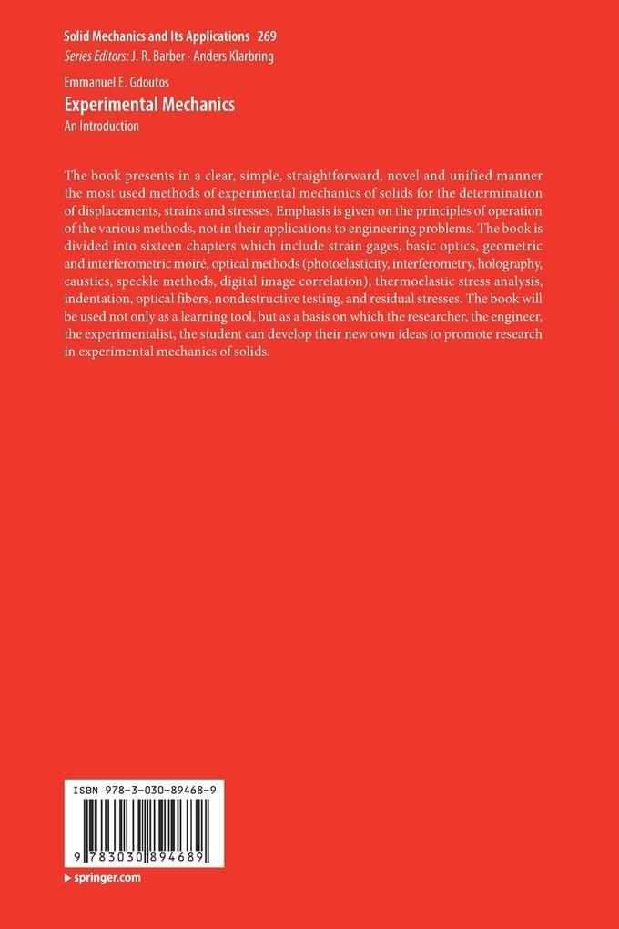 Weitere Ansicht: Experimental Mechanics | Emmanuel E. Gdoutos