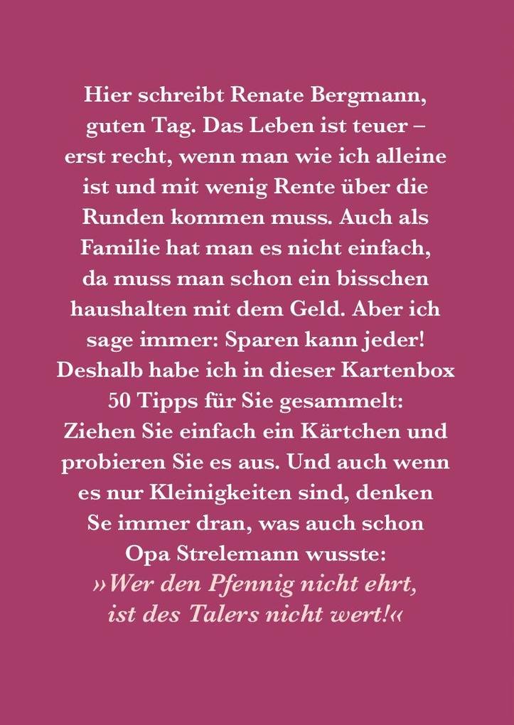 Weitere Ansicht: Sparen kann ja jeder! | Renate Bergmann