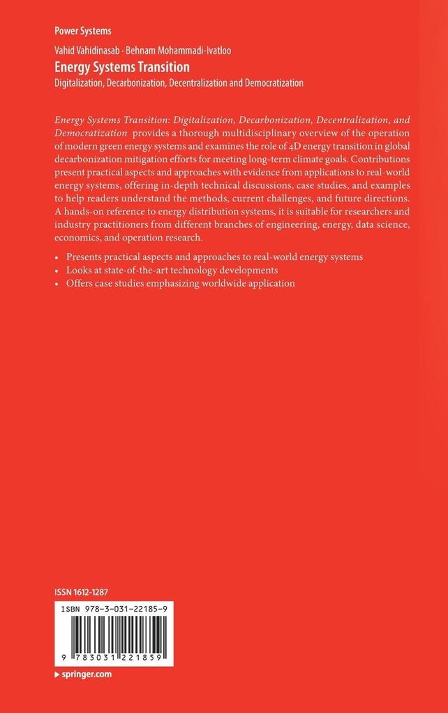 Weitere Ansicht: Energy Systems Transition | Behnam Mohammadi-Ivatloo, Vahid Vahidinasab