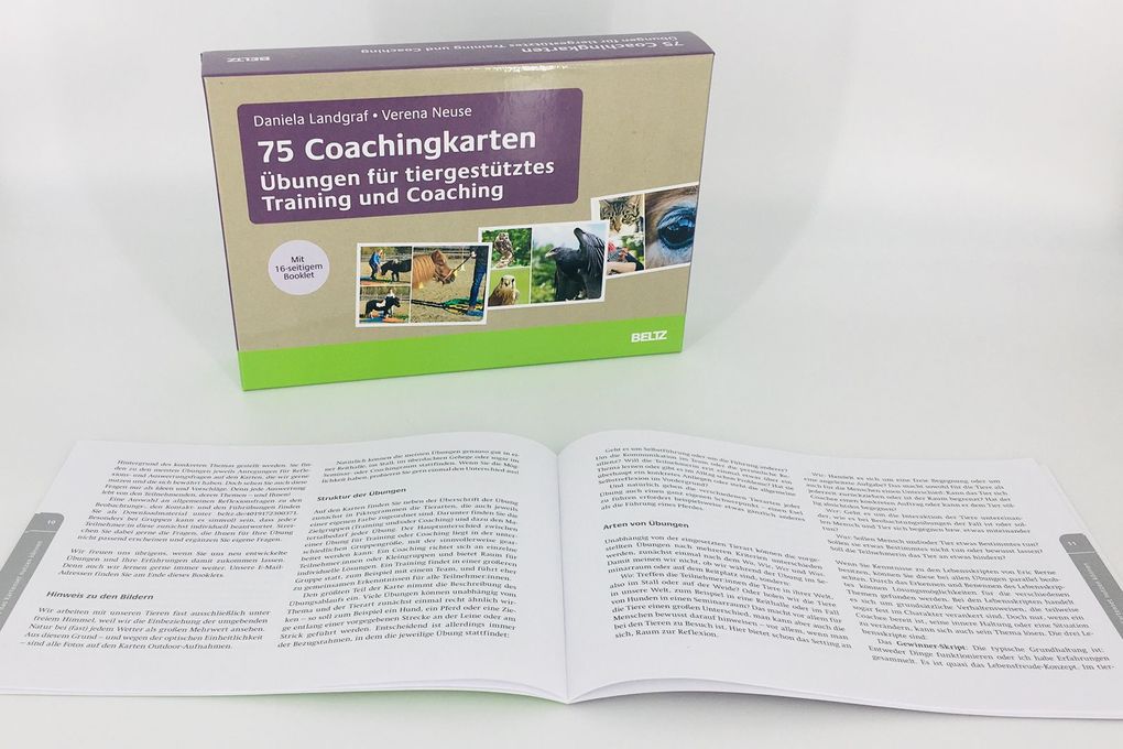 Weitere Ansicht: 75 Coachingkarten Übungen für tiergestütztes Training und Coaching | Daniela Landgraf, Verena Neuse