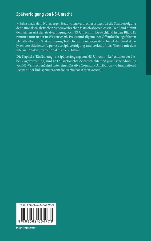 Weitere Ansicht: Spätverfolgung von NS-Unrecht