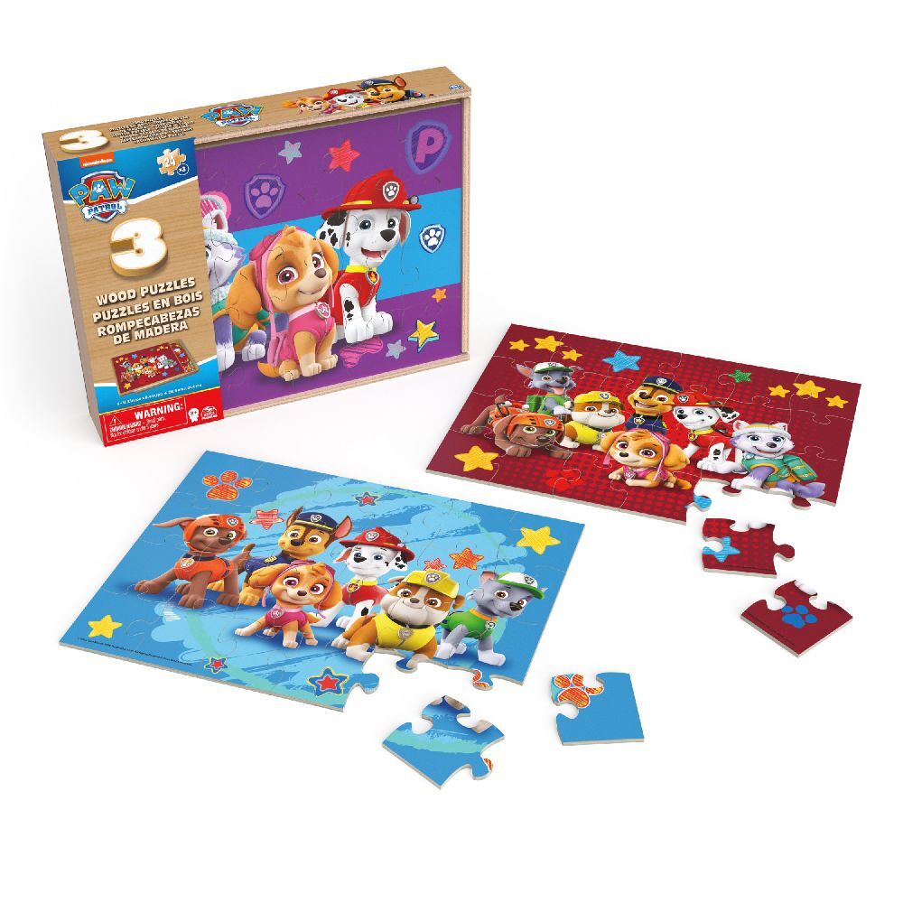 Weitere Ansicht: Spin Master - Paw Patrol - Patrol Holzpuzzle 3er Set