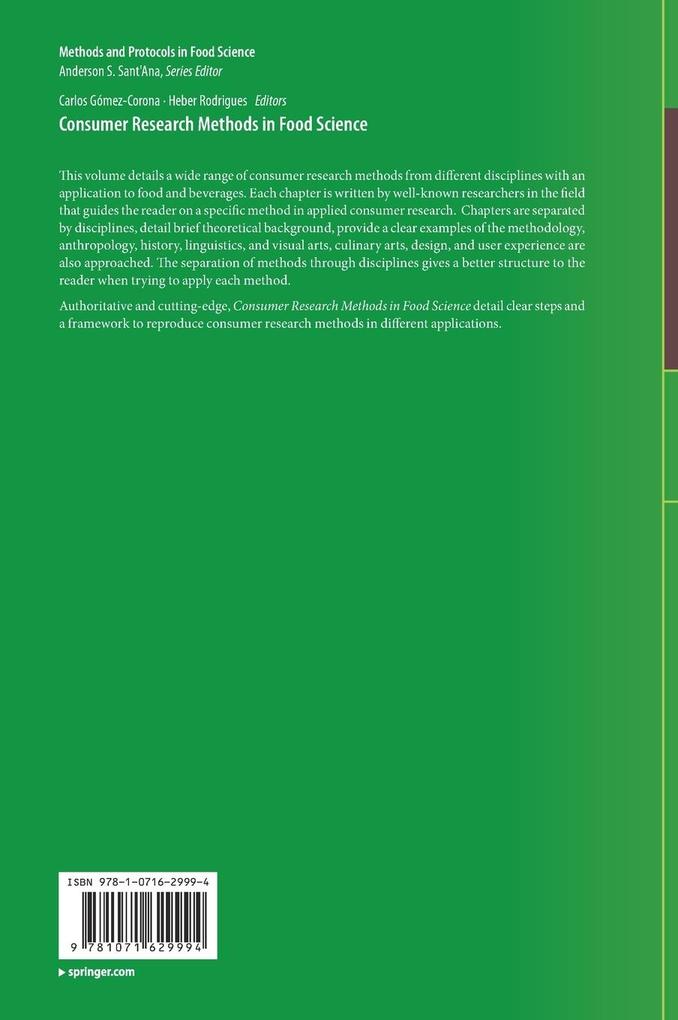 Weitere Ansicht: Consumer Research Methods in Food Science