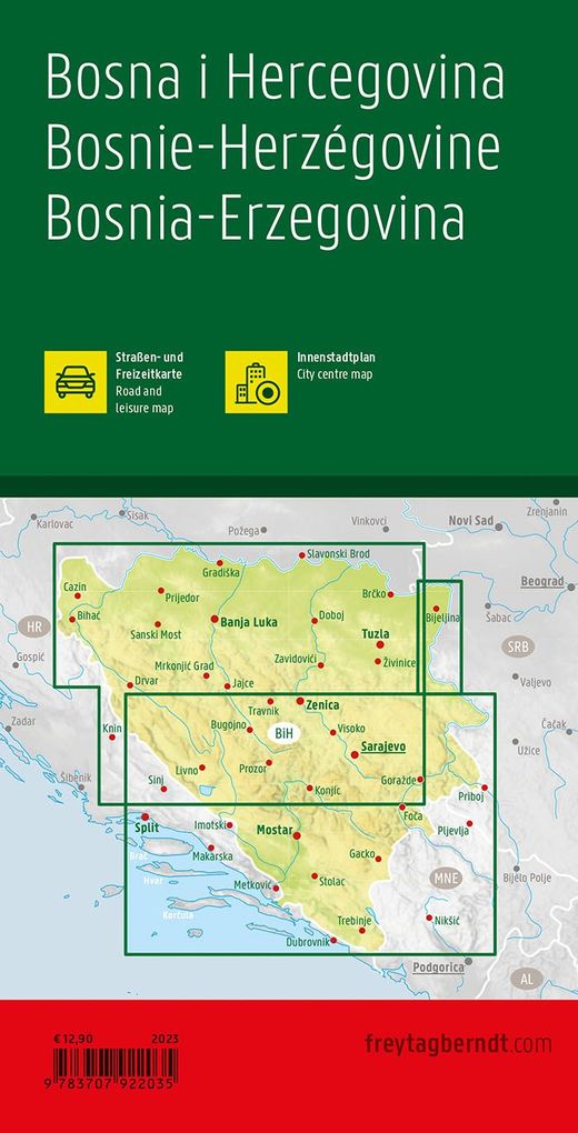 Weitere Ansicht: freytag & berndt Straßenkarte Bosnien-Herzegowina 1:200.000
