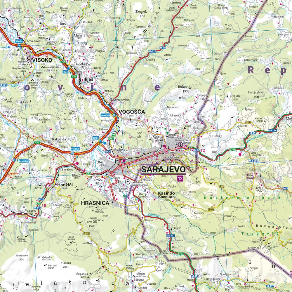 Weitere Ansicht: freytag & berndt Straßenkarte Bosnien-Herzegowina 1:200.000