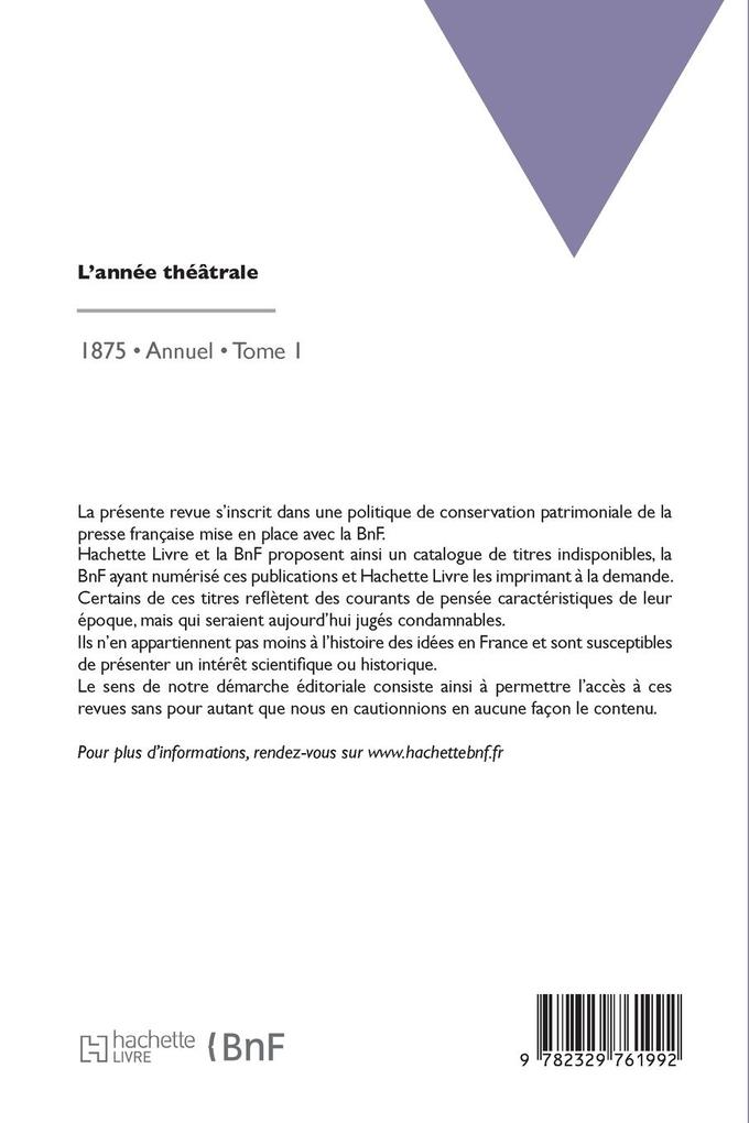 Weitere Ansicht: L'année théâtrale | Georges Duval