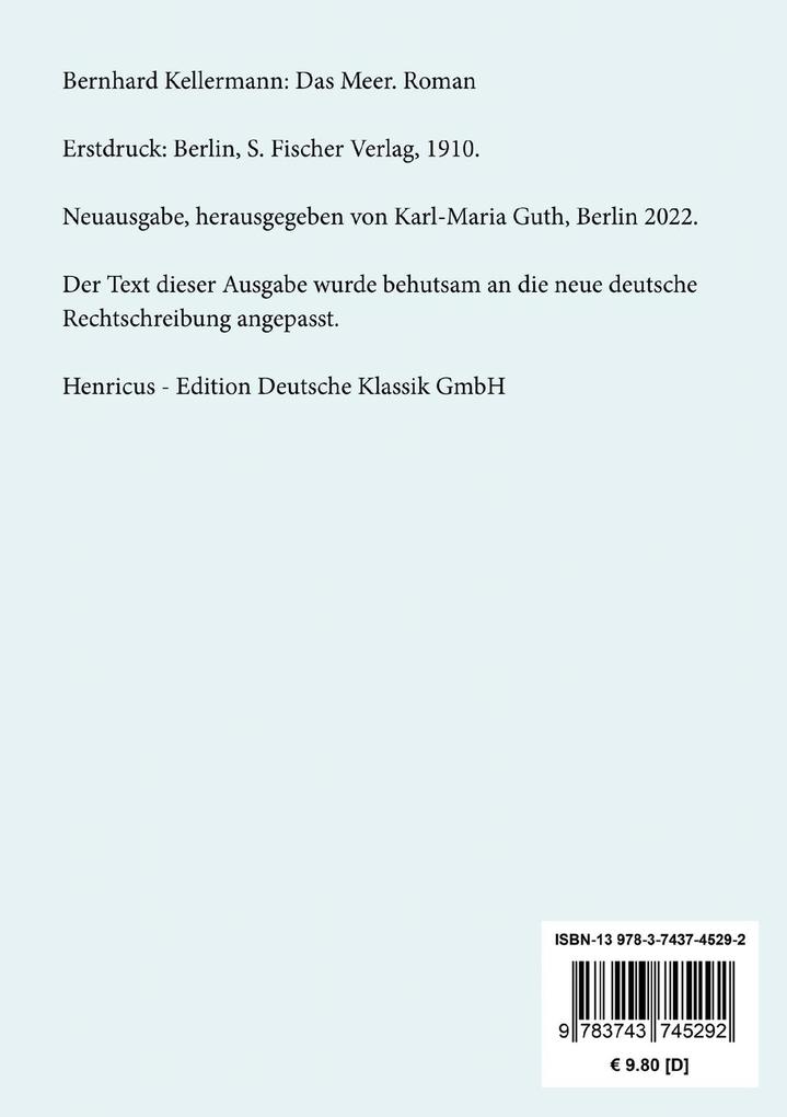 Weitere Ansicht: Das Meer | Bernhard Kellermann