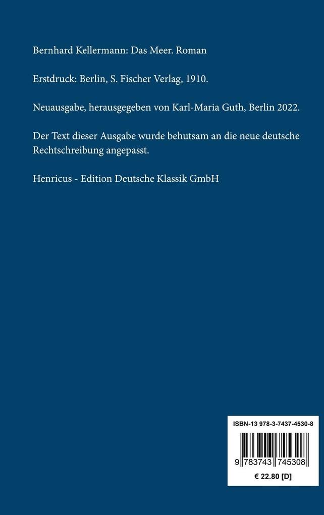 Weitere Ansicht: Das Meer | Bernhard Kellermann