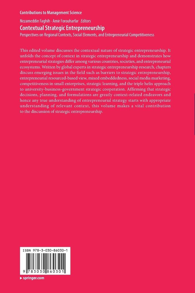 Weitere Ansicht: Contextual Strategic Entrepreneurship