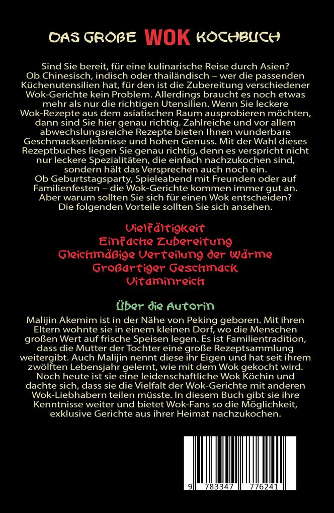 Weitere Ansicht: Das große WOK Kochbuch - Asiatische Küche für Anfänger | Malijin Akemim