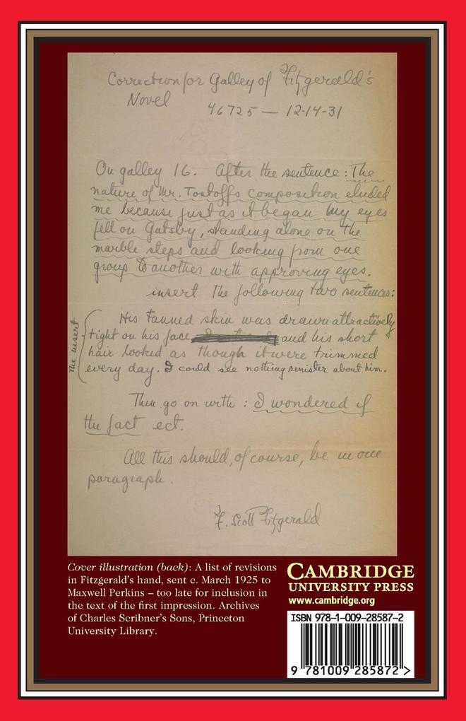 Weitere Ansicht: The Great Gatsby - Variorum edition | F Scott Fitzgerald, James L W West