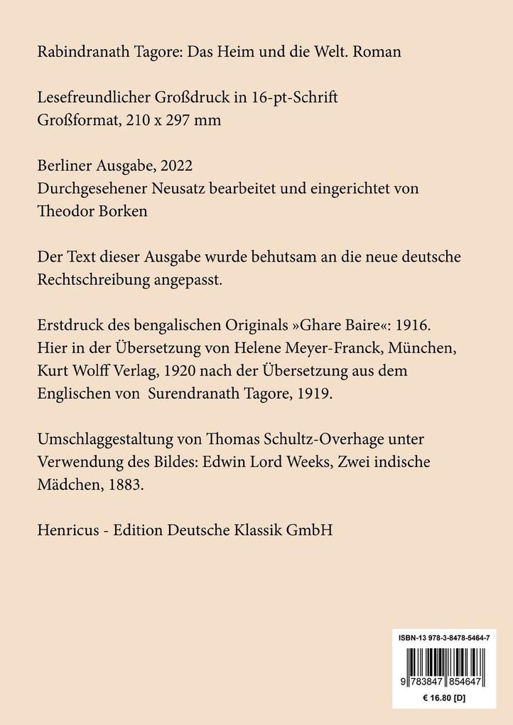 Weitere Ansicht: Das Heim und die Welt (Großdruck) | Rabindranath Tagore