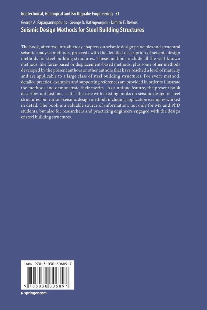 Weitere Ansicht: Seismic Design Methods for Steel Building Structures | George A. Papagiannopoulos, George D. Hatzigeorgiou, Dimitri E. Beskos