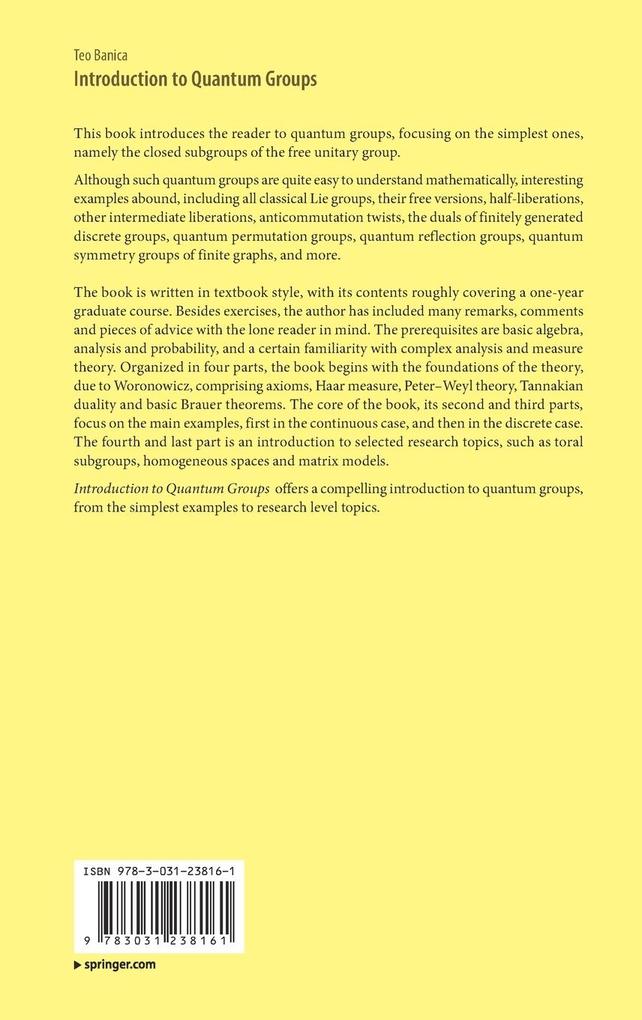 Weitere Ansicht: Introduction to Quantum Groups | Teo Banica