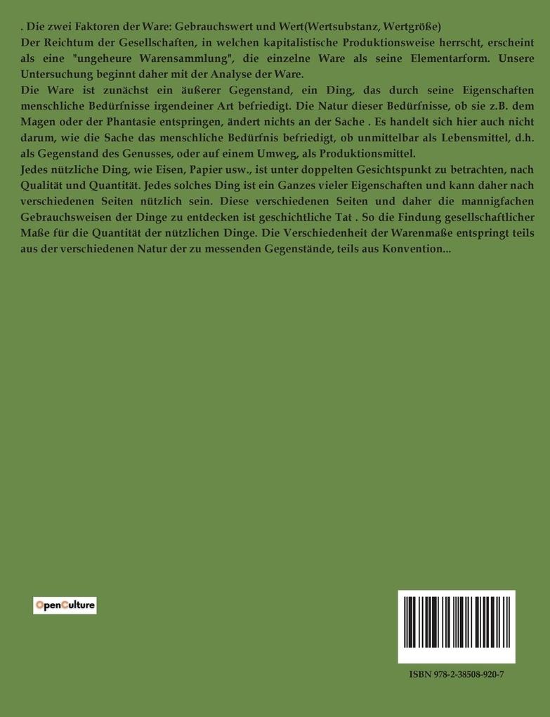 Weitere Ansicht: Das Kapital | Karl Marx