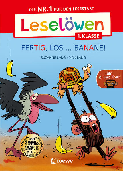 Produktbild: Leselöwen 1. Klasse - Jim ist mies drauf - Fertig, los ... Banane! (Großbuchstaben) | Suzanne Lang