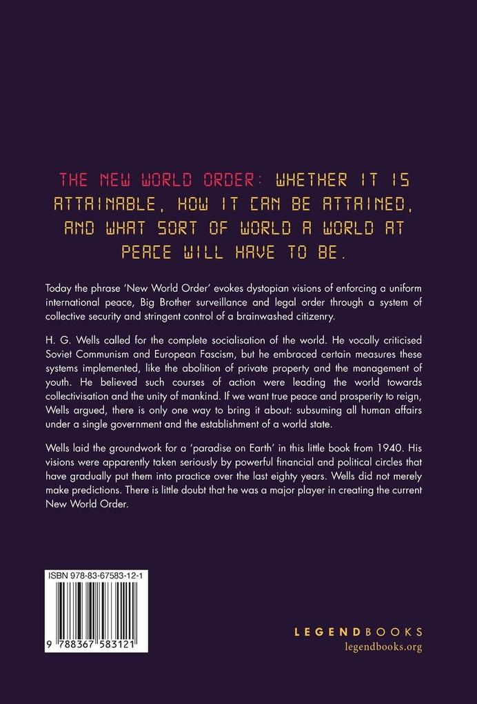 Weitere Ansicht: The New World Order | H G Wells