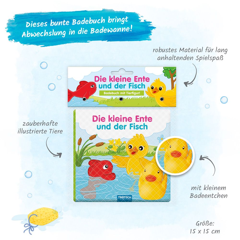 Weitere Ansicht: Trötsch Badebuch mit Tierfigur Die kleine Ente und der Fisch