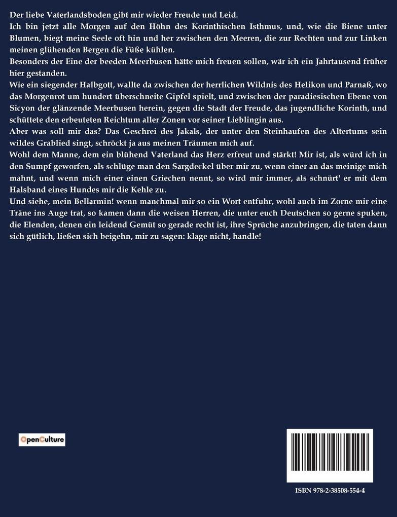 Weitere Ansicht: Hyperion oder Der Eremit in Griechenland | Friedrich Hölderlin