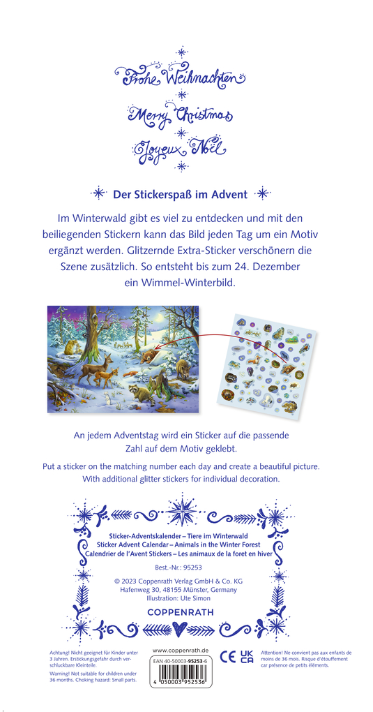 Weitere Ansicht: Coppenrath - Tiere im Winterwald, Sticker-Adventskalender