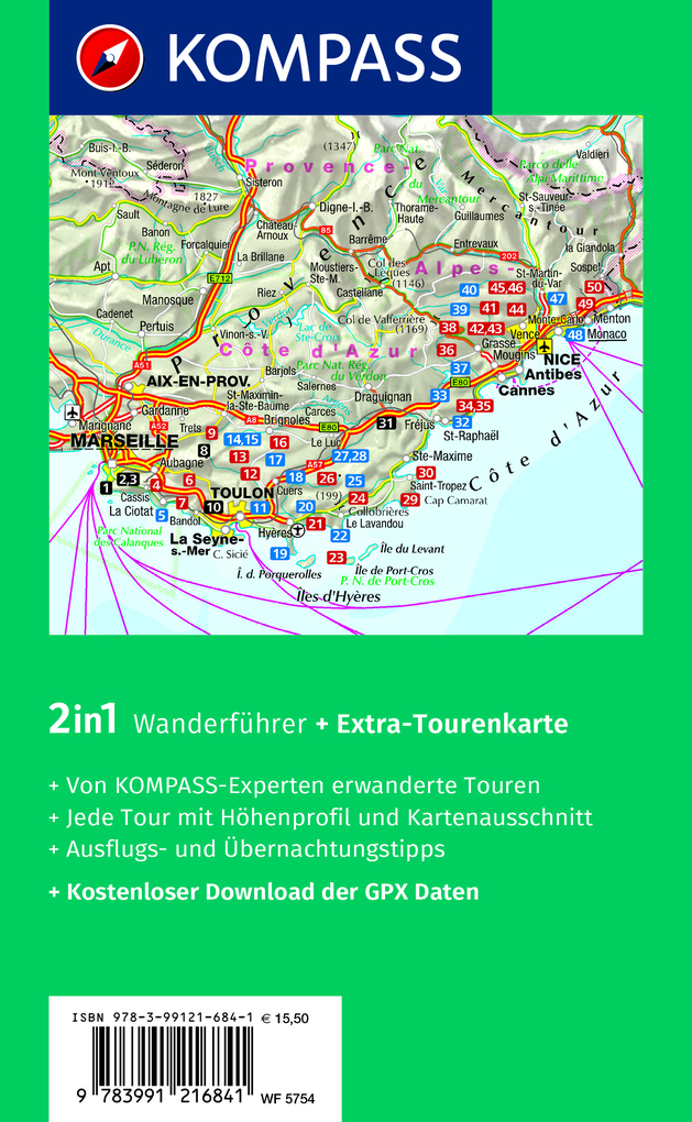 Weitere Ansicht: KOMPASS Wanderführer Côte d'Azur, Die schönsten Küsten- und Bergwanderungen, 50 Touren mit Extra-Tourenkarte | Astrid Sturm