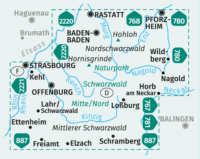 Weitere Ansicht: KOMPASS Wanderkarten-Set 886 Schwarzwald Nord (2 Karten) 1:50.000