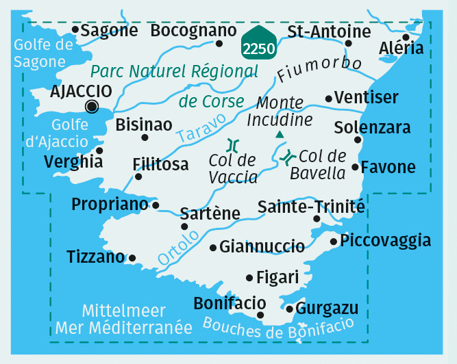 Weitere Ansicht: KOMPASS Wanderkarten-Set 2251 Korsika Süd. Mit Weitwanderweg GR20 / Corse du Sud. Avec Grande Randonnée GR20 (3 Karten) 1:50.000