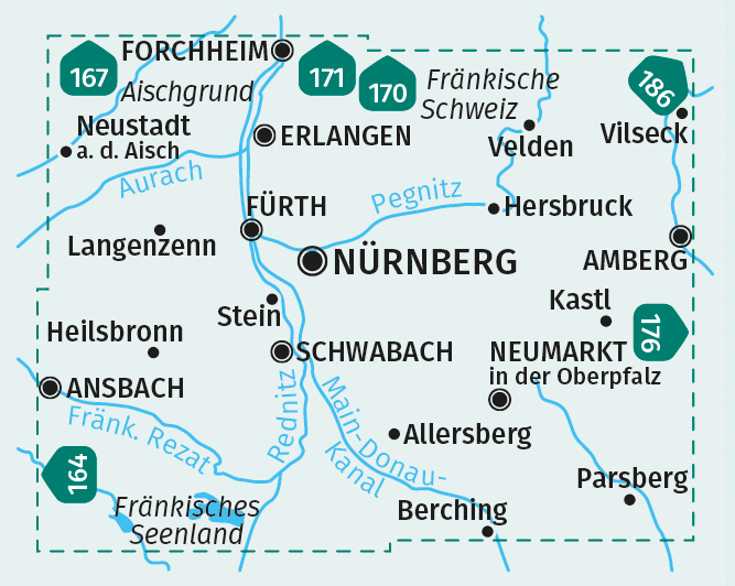Weitere Ansicht: KOMPASS Wanderkarten-Set 163 Nürnberg und Umgebung (2 Karten) 1:50.000