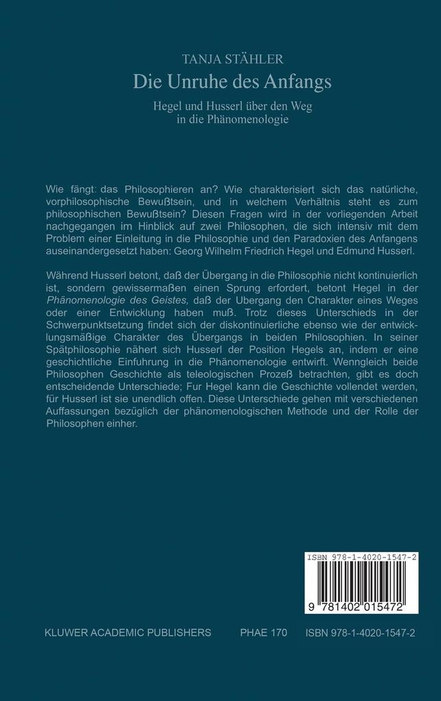 Weitere Ansicht: Die Unruhe Des Anfangs | Tanja Stähler