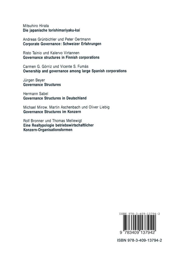 Weitere Ansicht: Governance Structures