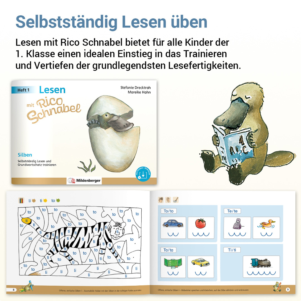 Weitere Ansicht: Lesen mit Rico Schnabel, Heft 1: Silben | Stefanie Drecktrah, Mareike Hahn