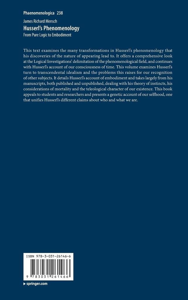Weitere Ansicht: Husserl's Phenomenology | James Richard Mensch