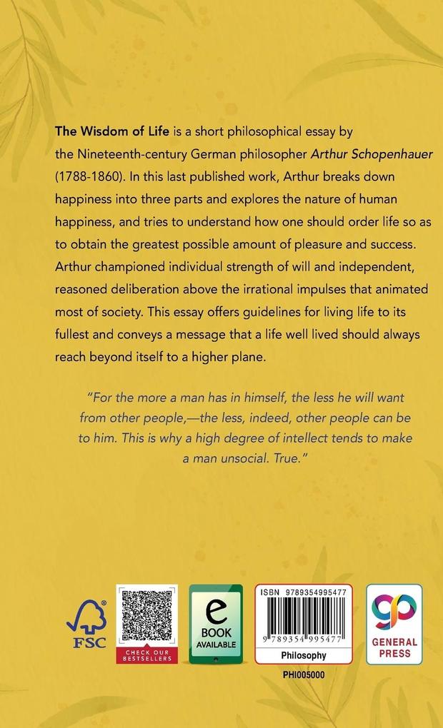 Weitere Ansicht: The Wisdom of Life (Deluxe Library Edition) | Arthur Schopenhauer
