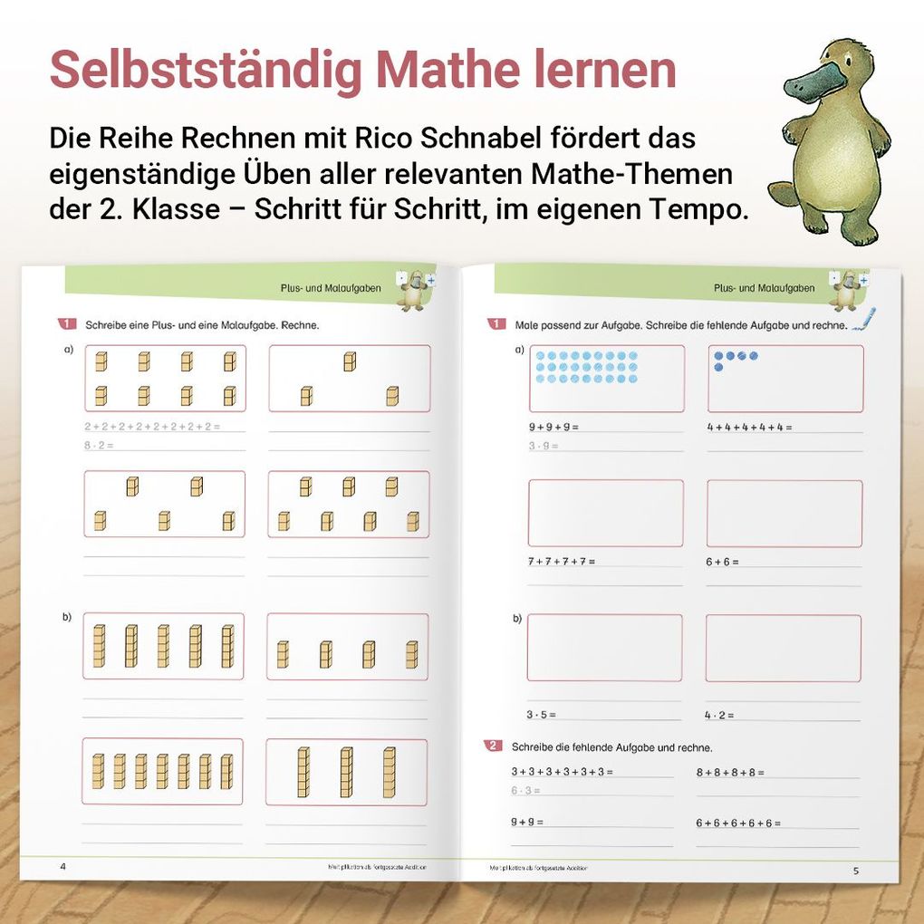 Weitere Ansicht: Rechnen mit Rico Schnabel Klasse 2, Heft 2 - Selbstständig das Multiplizieren und Dividieren trainieren | Wiebke Meyer, Thomas Laubis