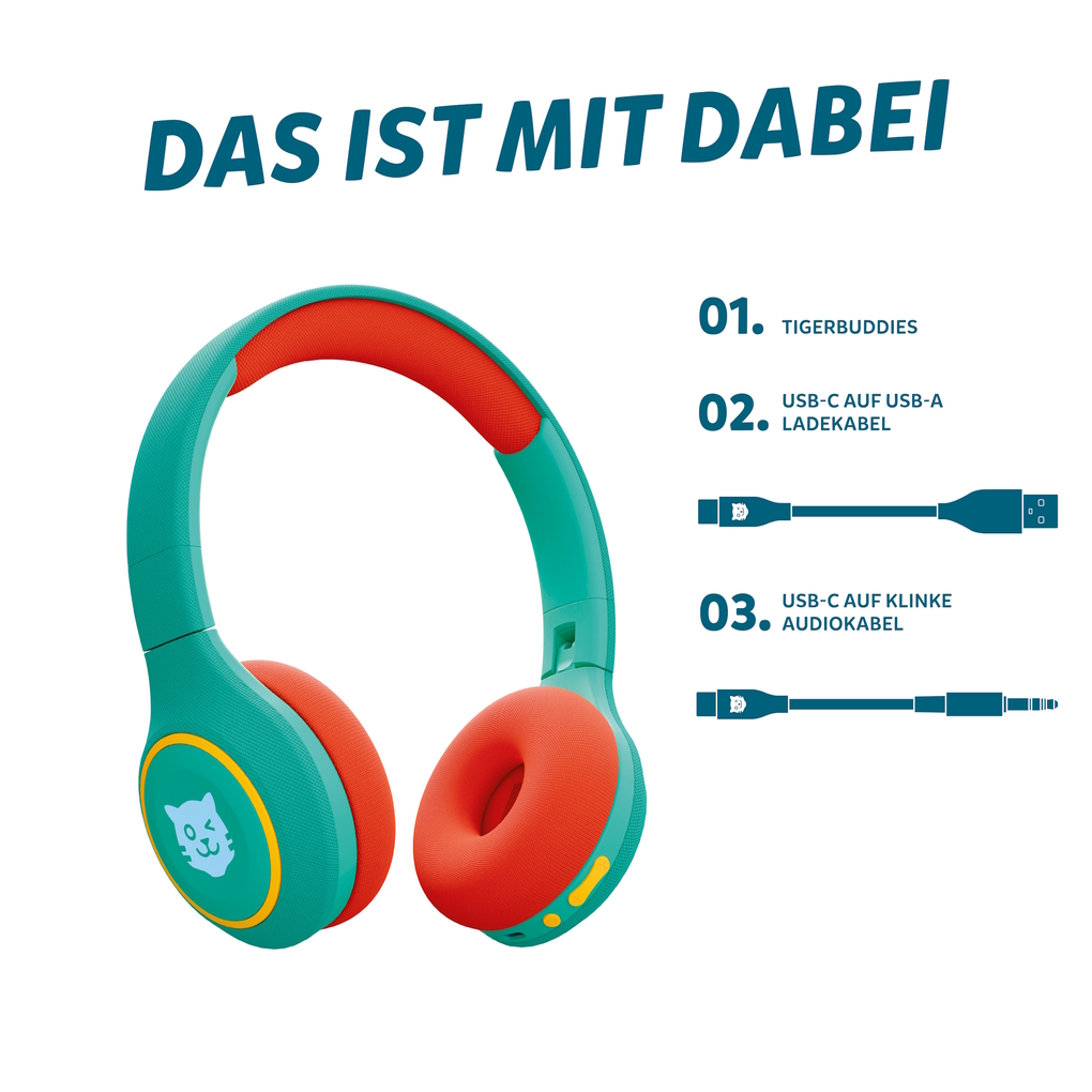 Weitere Ansicht: tigerbuddies Kinderkopfhörer - Funky Green