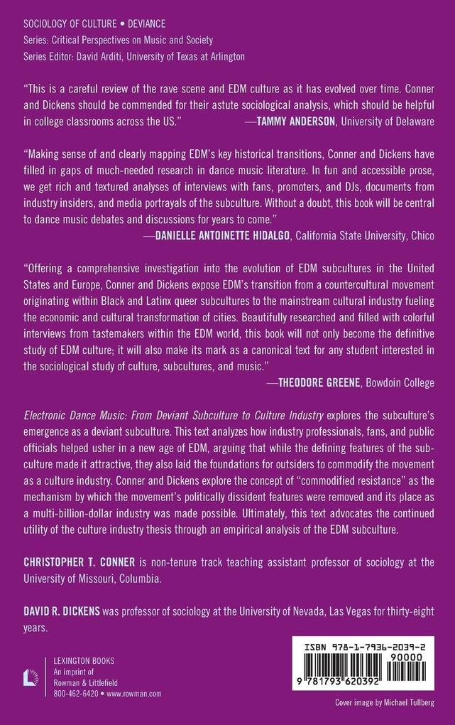 Weitere Ansicht: Electronic Dance Music | Christopher T. Conner, David R. Dickens
