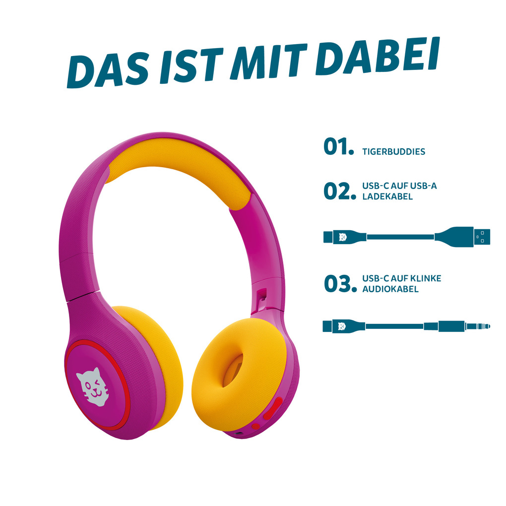 Weitere Ansicht: tigerbuddies Kinderkopfhörer - Crazy Pink