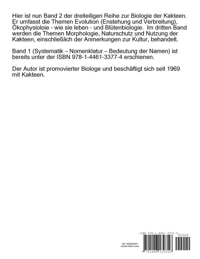 Weitere Ansicht: Biologie der Kakteen Band 2 | Dieter Helm