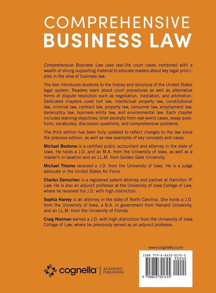 Weitere Ansicht: Comprehensive Business Law | Michael Bootsma, Charles Damschen, Craig Nierman