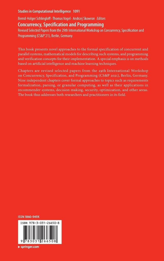 Weitere Ansicht: Concurrency, Specification and Programming