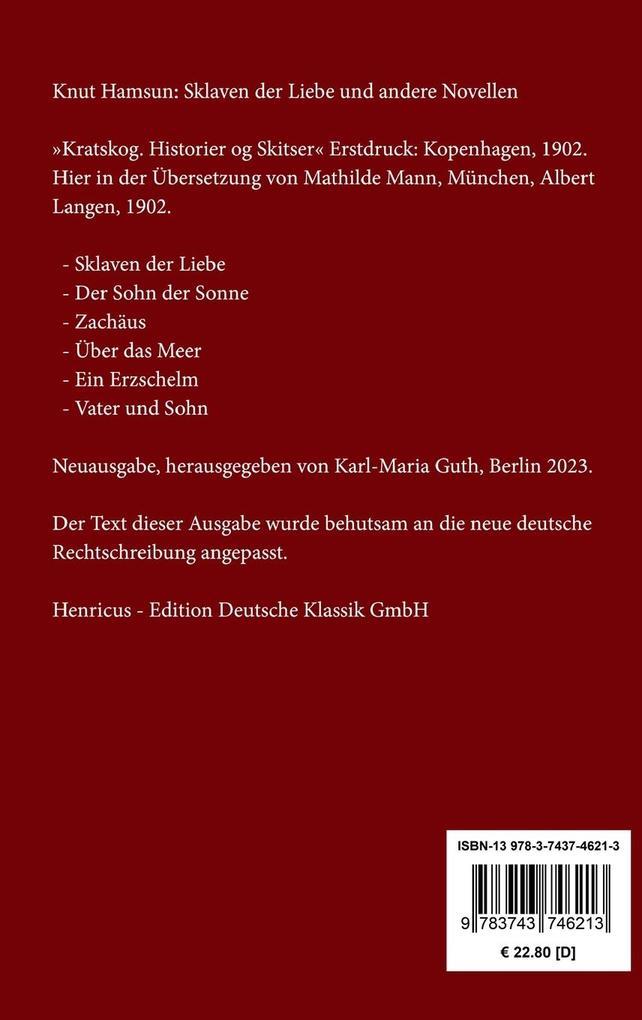 Weitere Ansicht: Sklaven der Liebe | Knut Hamsun